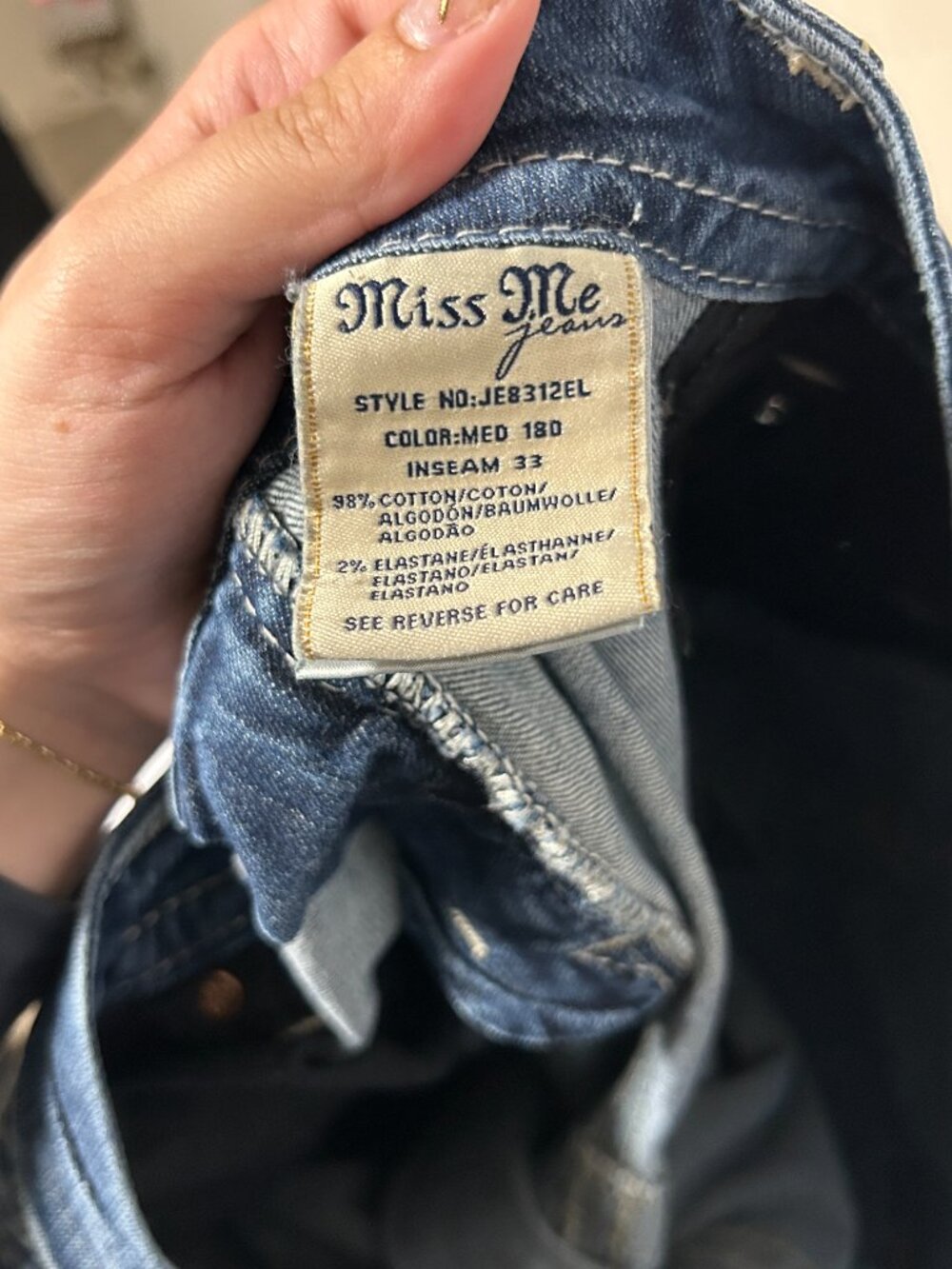 Miss Me Jeans Womens 32 Easy Boot Flap Pocket Aztec Embroidered Mid Rise y2K - Picture 9 of 9